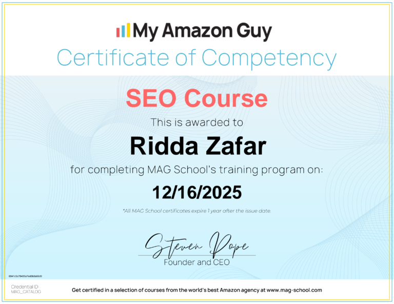 certificate seo course